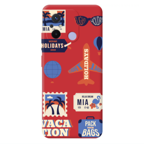 Xiaomi Redmi 12C Vacation Red Colored Silicone TPU Θήκη