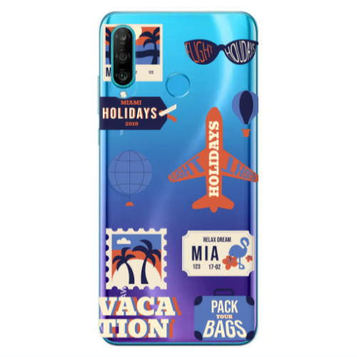 Huawei P30 Lite Vacation Transparent Silicone TPU Θήκη