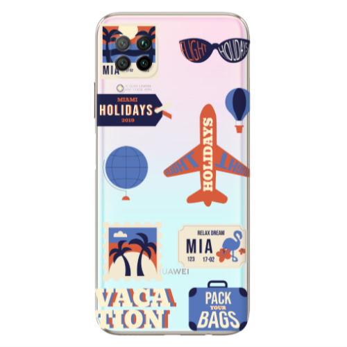 Huawei P40 Lite Vacation Transparent Silicone TPU Θήκη