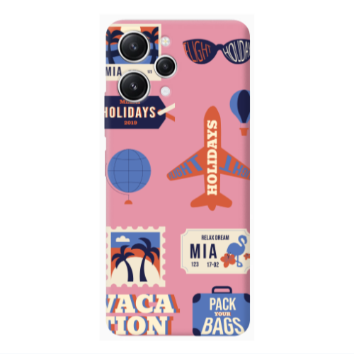 Xiaomi Redmi 12 Vacation Pink Colored Silicone TPU Θήκη