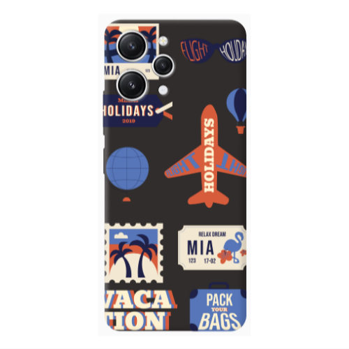 Xiaomi Redmi 12 Vacation Black Colored Silicone TPU Θήκη
