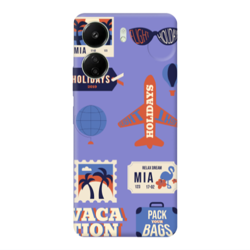 Xiaomi Redmi 13C Vacation Purple Colored Silicone TPU Θήκη