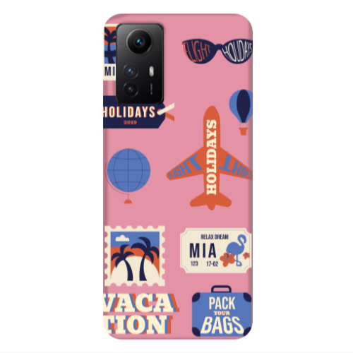 Xiaomi Redmi Note 12s Vacation Pink Colored Silicone TPU Θήκη