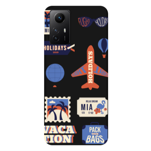 Xiaomi Redmi Note 12s Vacation Black Colored Silicone TPU Θήκη