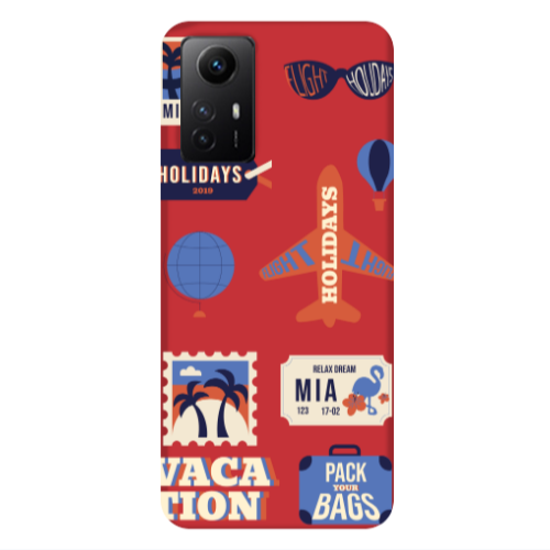 Xiaomi Redmi Note 12s Vacation Red Colored Silicone TPU Θήκη