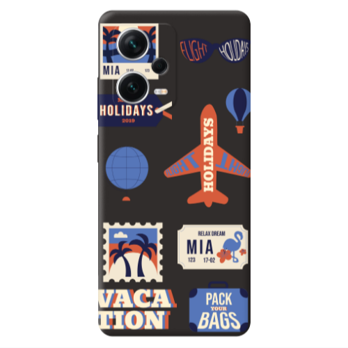 Xiaomi Poco X5 Vacation Black Colored Silicone TPU Θήκη
