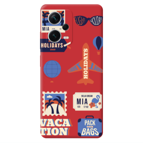 Xiaomi Poco X5 Vacation Red Colored Silicone TPU Θήκη