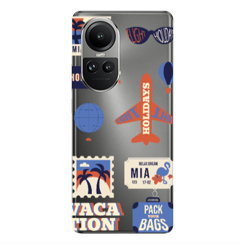 Oppo Reno10 5G Vacation Transparent Silicone TPU Θήκη