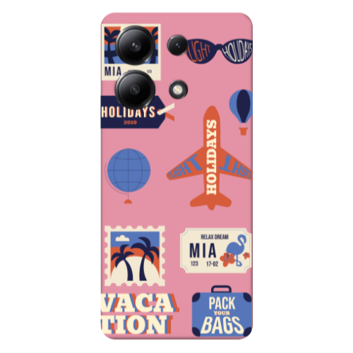 Xiaomi Redmi Note 13 4G Vacation Pink Colored Silicone TPU Θήκη