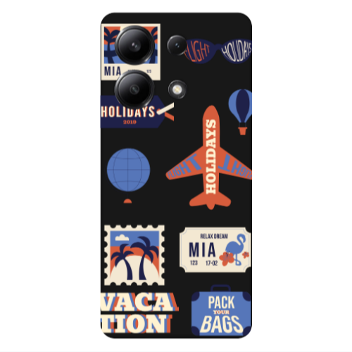 Xiaomi Redmi Note 13 4G Vacation Black Colored Silicone TPU Θήκη