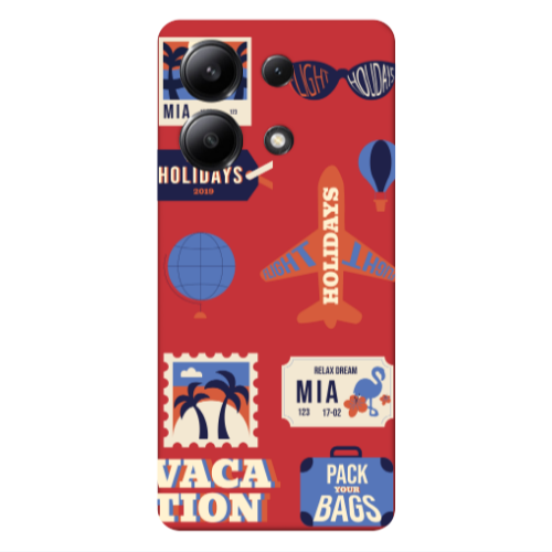 Xiaomi Redmi Note 13 4G Vacation Red Colored Silicone TPU Θήκη