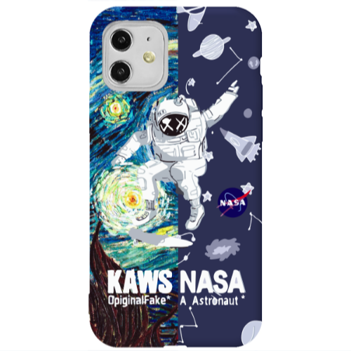 Apple iPhone 11  Kaws Dark blue Colored Silicone TPU Θήκη