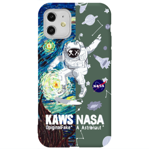 Apple iPhone 11  Kaws Dark Green Colored Silicone TPU Θήκη