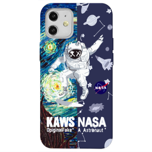 Apple iPhone 12 Kaws Dark blue Colored Silicone TPU Θήκη