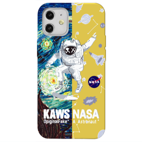 Apple iPhone 12 Kaws Yellow Colored Silicone TPU Θήκη