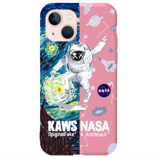 Apple iPhone 13 Kaws Pink Colored Silicone TPU Θήκη