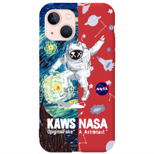 Apple iPhone 13 Kaws Red Colored Silicone TPU Θήκη