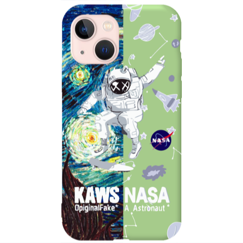 Apple iPhone 13 Kaws Light Green Colored Silicone TPU Θήκη