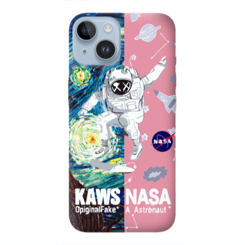 Apple iPhone 14 Plus Kaws Pink Colored Silicone TPU Θήκη