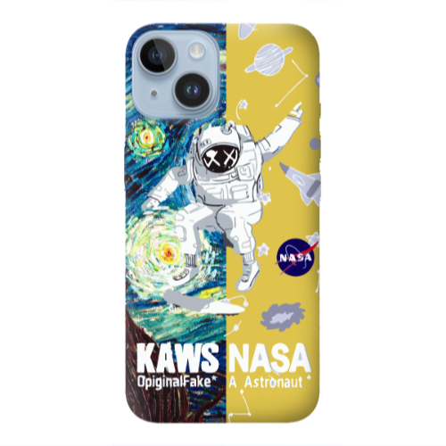 Apple iPhone 14 Plus Kaws Yellow Colored Silicone TPU Θήκη