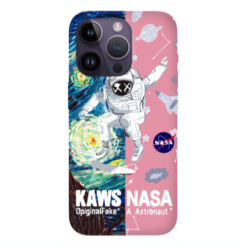 Apple iPhone 14 Pro  Kaws Pink Colored Silicone TPU Θήκη
