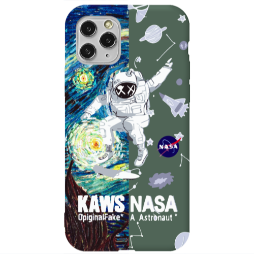 Apple iPhone 11 Pro Max Kaws Dark Green Colored Silicone TPU Θήκη