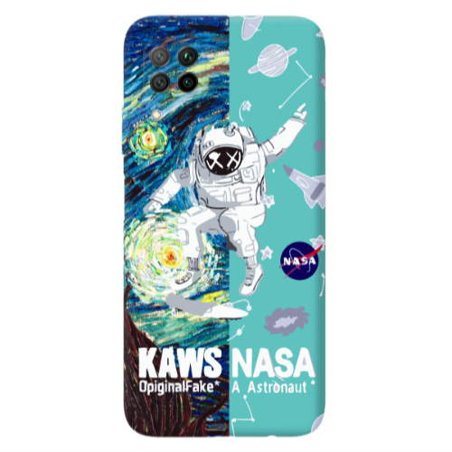Huawei P40 Lite Kaws Turquoise Colored Silicone TPU Θήκη