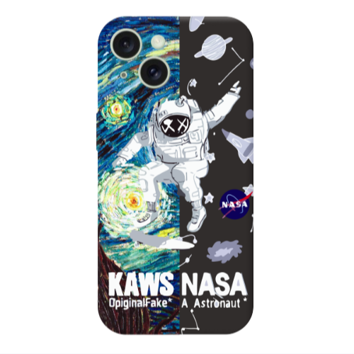 Apple iPhone 15 Kaws Black Colored Silicone TPU Θήκη