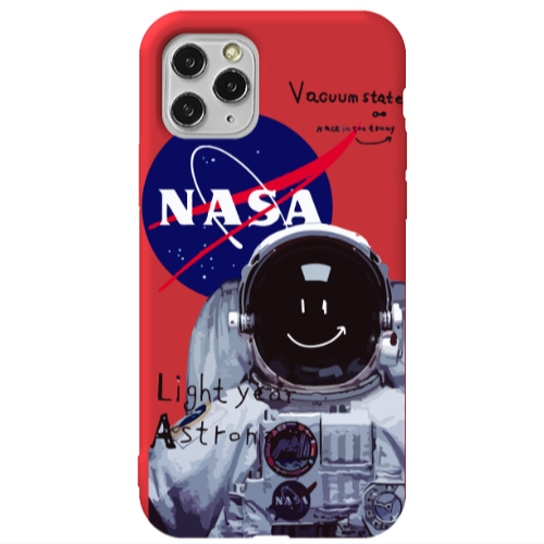 Apple iPhone 11 Pro Max Vacuum State Red Colored Silicone TPU Θήκη