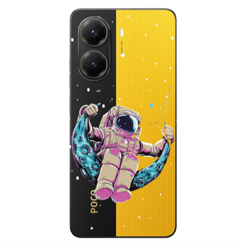 Xiaomi Poco X7 Pro Astronaut swinging on the moon Transparent Silicone TPU Θήκη
