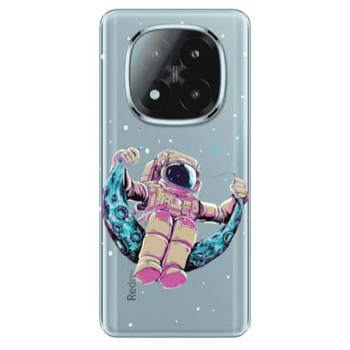 Xiaomi Redmi Note 14 Pro + 5g Astronaut swinging on the moon Transparent Silicone TPU Θήκη