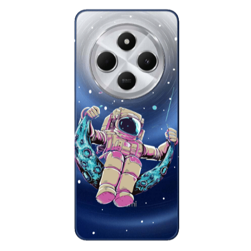 Xiaomi Redmi 14c Astronaut swinging on the moon Transparent Silicone TPU Θήκη