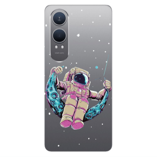 Oneplus Nord Ce 4 lite Astronaut swinging on the moon Transparent Silicone TPU Θήκη