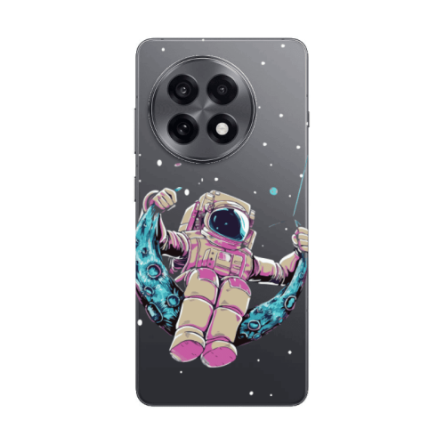 Oneplus 13 5G Astronaut swinging on the moon Transparent Silicone TPU Θήκη