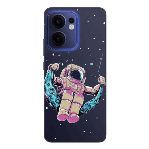 Oppo Reno13 FS Astronaut swinging on the moon Transparent Silicone TPU Θήκη