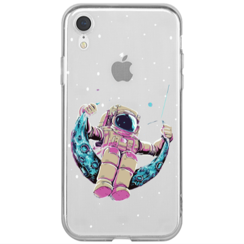 Apple iPhone Xr Astronaut swinging on the moon Transparent Silicone TPU Θήκη