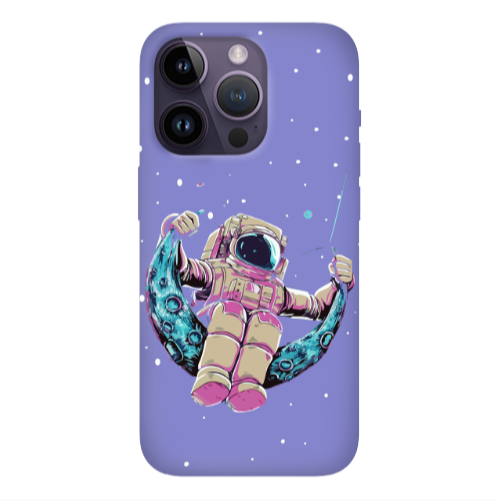 Apple iPhone 14 Pro  Astronaut swinging on the moon Purple Colored Silicone TPU Θήκη