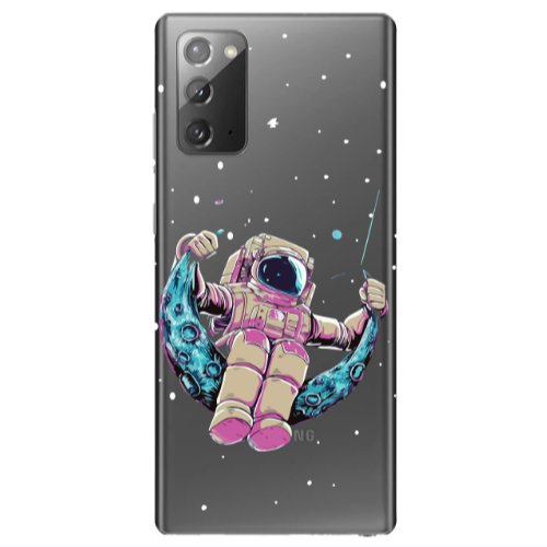 Samsung Note 20 Astronaut swinging on the moon Transparent Silicone TPU Θήκη