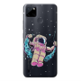 Realme C25Y Astronaut swinging on the moon Transparent Silicone TPU Θήκη