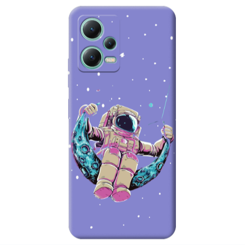 Xiaomi Redmi Note 12 Pro 5G Astronaut swinging on the moon Purple Colored Silicone TPU Θήκη