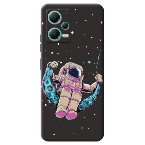 Xiaomi Redmi Note 12 Pro 5G Astronaut swinging on the moon Black Colored Silicone TPU Θήκη