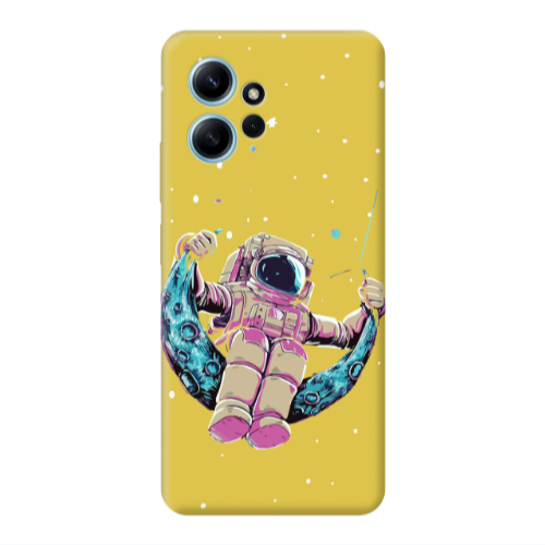 Xiaomi Redmi Note 12 4G Astronaut swinging on the moon Yellow Colored Silicone TPU Θήκη