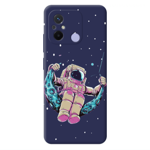 Xiaomi Redmi 12C Astronaut swinging on the moon Dark blue Colored Silicone TPU Θήκη