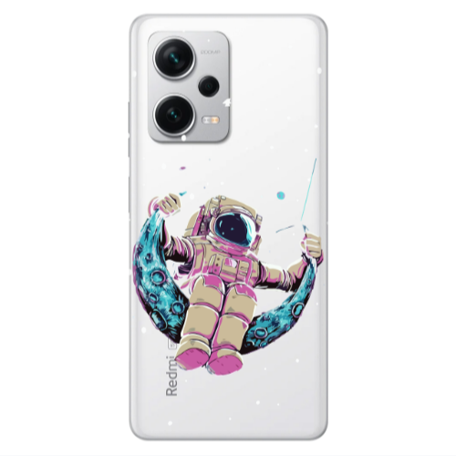 Xiaomi Redmi Note 12 5G Astronaut swinging on the moon Transparent Silicone TPU Θήκη