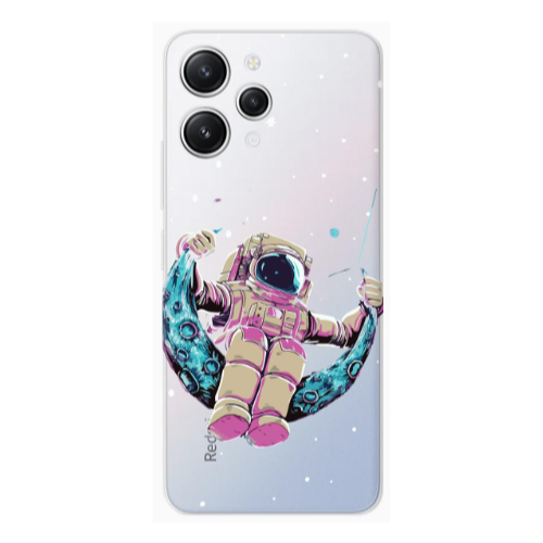 Xiaomi Redmi 12 Astronaut swinging on the moon Transparent Silicone TPU Θήκη