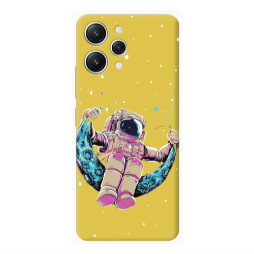 Xiaomi Redmi 12 Astronaut swinging on the moon Yellow Colored Silicone TPU Θήκη