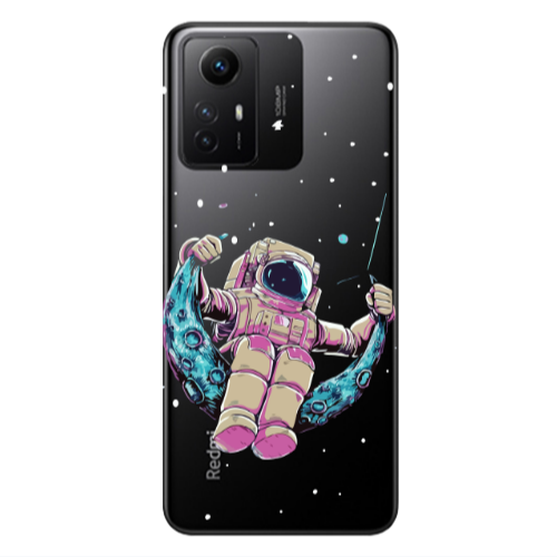 Xiaomi Redmi Note 12s Astronaut swinging on the moon Transparent Silicone TPU Θήκη
