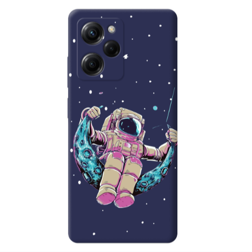Xiaomi Poco X5 Pro Astronaut swinging on the moon Dark blue Colored Silicone TPU Θήκη