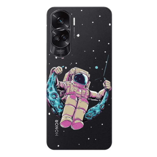 Honor 90 Lite 5G Astronaut swinging on the moon Transparent Silicone TPU Θήκη