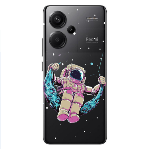 Xiaomi Redmi Note 13 Pro+ 5G  Astronaut swinging on the moon Transparent Silicone TPU Θήκη
